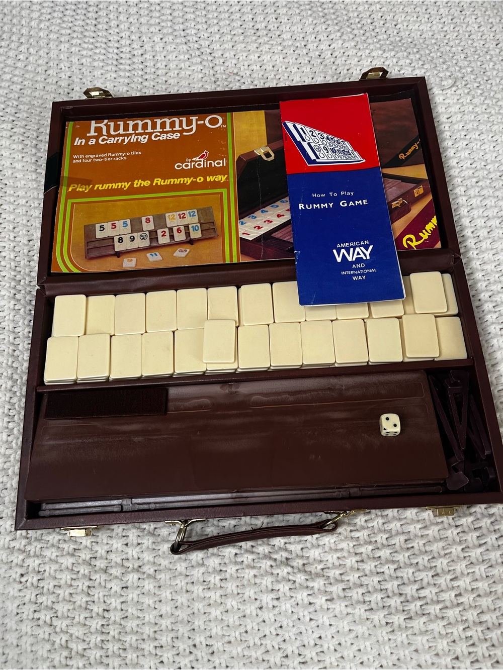 Rummy-O Travel Rummy Game Set Vintage 106 Tiles Game Instructions Carry Case - Picture 1 of 16